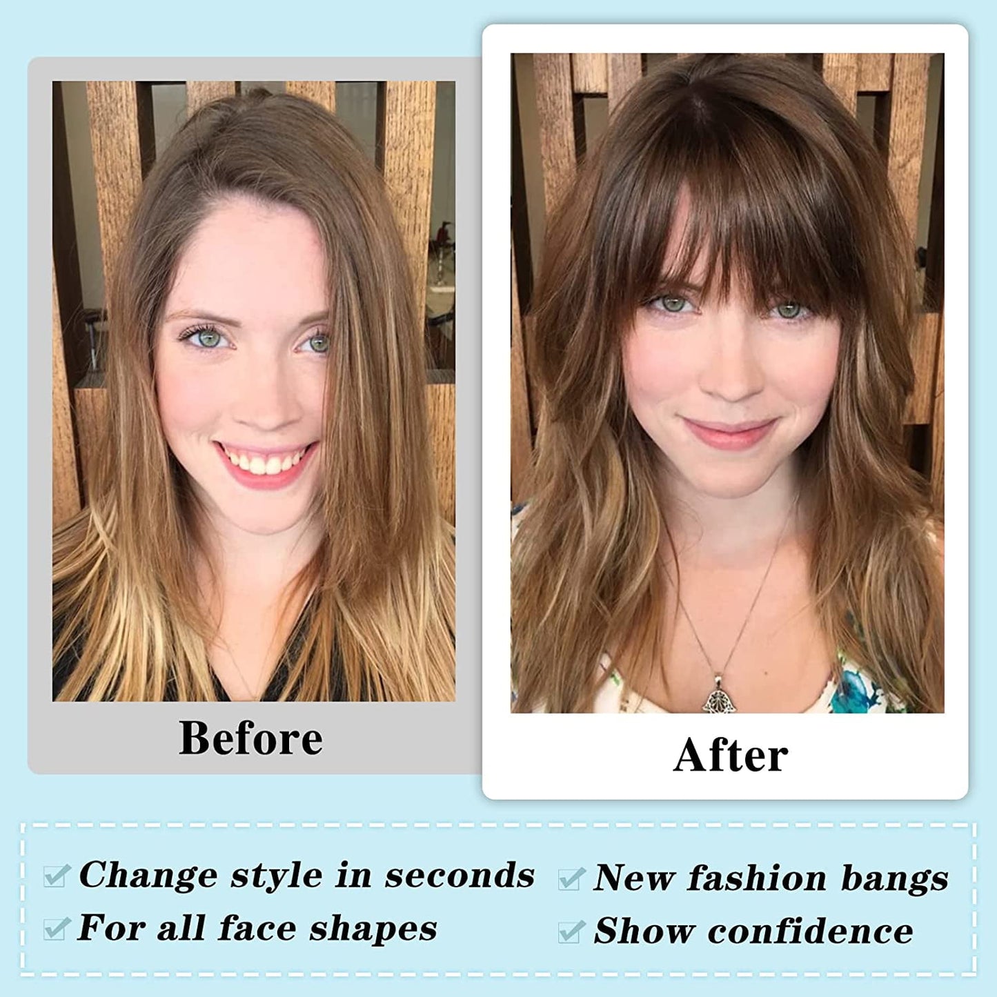 3 Clip Trendco Natural Hair Dense Heavy Bangs For Women Hair