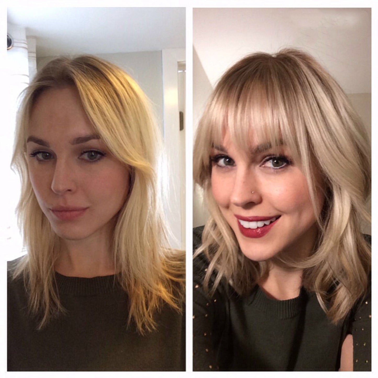 Straight Hair Bangs for Women, Blonde curtain bang
