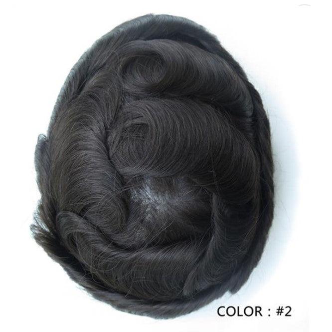 100% Human Hair Mens Toupee BX6 Natural Lace Front Men's Toupee