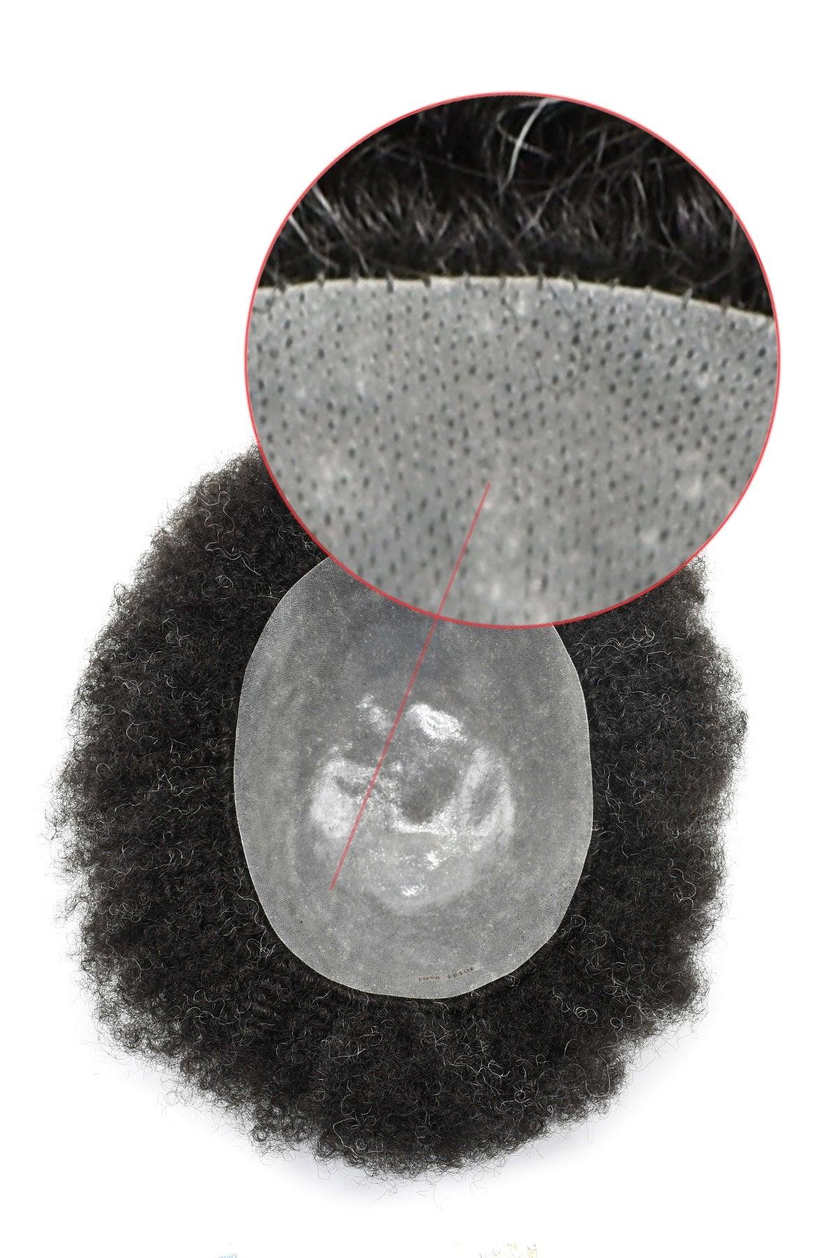 100% Human Hair Short Curly Real Afro Toupee Top Grade Human Hair Wig for Men