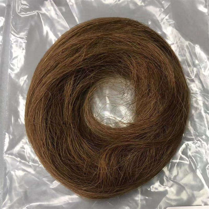 Human Hair Scrunchie With Rubber Band Hair Ring Wrap Extensions