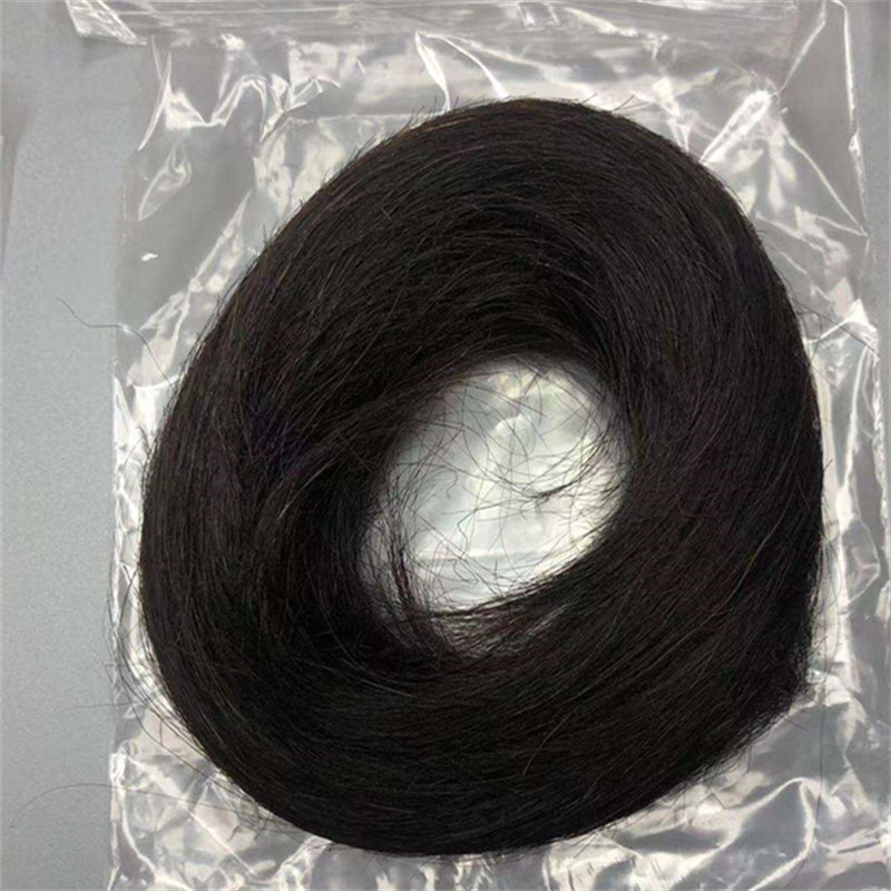 Human Hair Scrunchie With Rubber Band Hair Ring Wrap Extensions