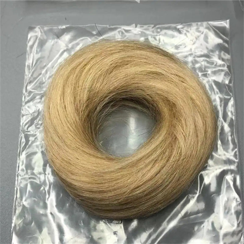 Human Hair Scrunchie With Rubber Band Hair Ring Wrap Extensions