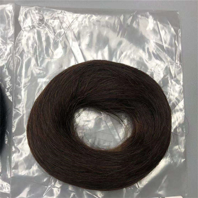 Human Hair Scrunchie With Rubber Band Hair Ring Wrap Extensions