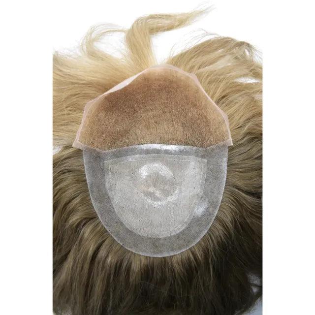 100% Human Hair Toupee for Men Light Blonde Color Men's Hairpieces