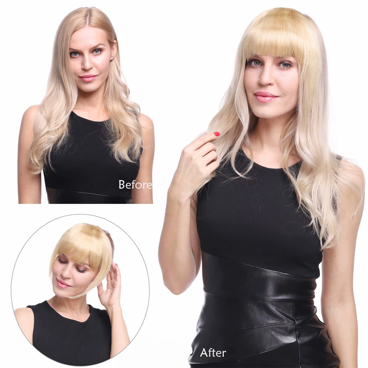 3 Clip Trendco Natural Hair Dense Heavy Bangs For Women Hair