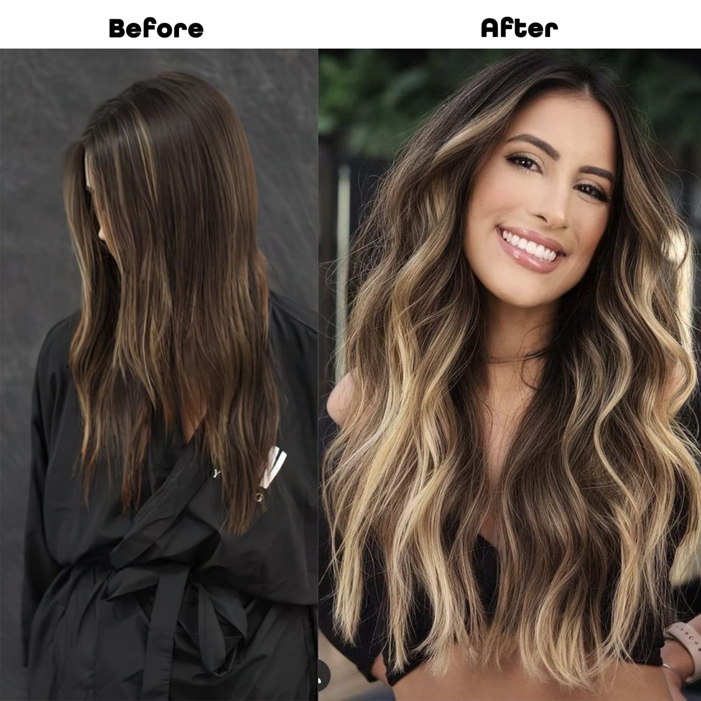 100% Human Hair 4 PCS Set Clip in Hair Extensions