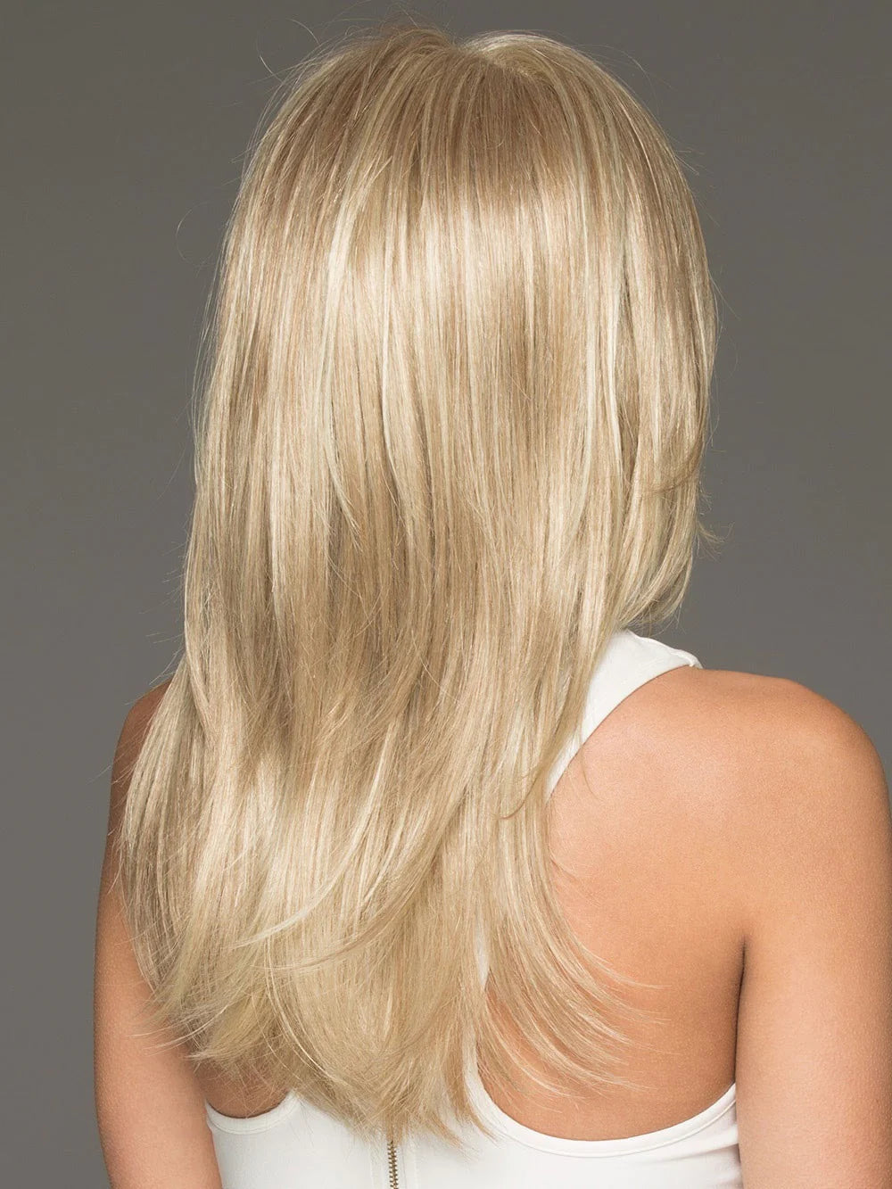 100% Human Hair Mono Lace Long Wigs for Women, Champagne Mix