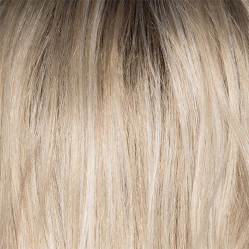 100% Human Hair Chin Length 8-10 Inch Wigs for Women UK, Champagne Rooted