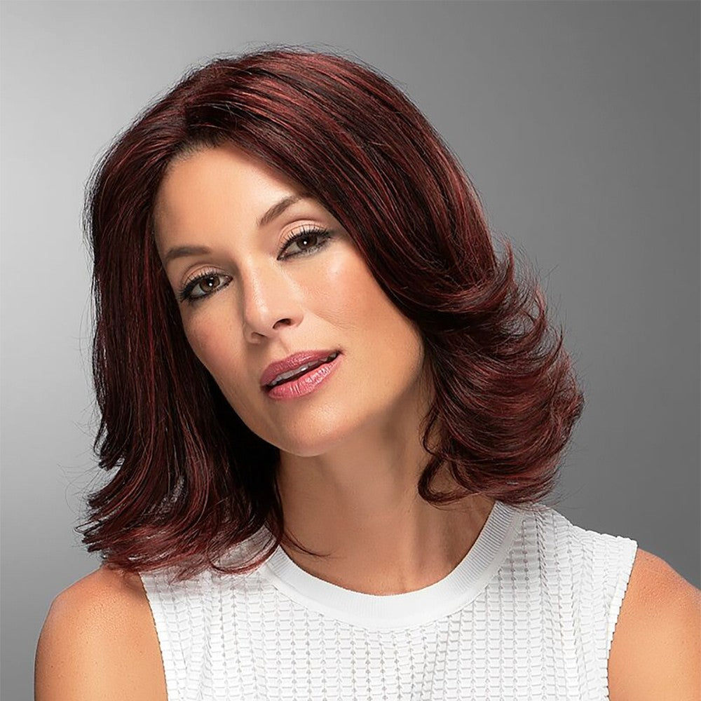 100% Human Hair Bob Wigs for Women, Chocolate Cherry & Toffee Truffle