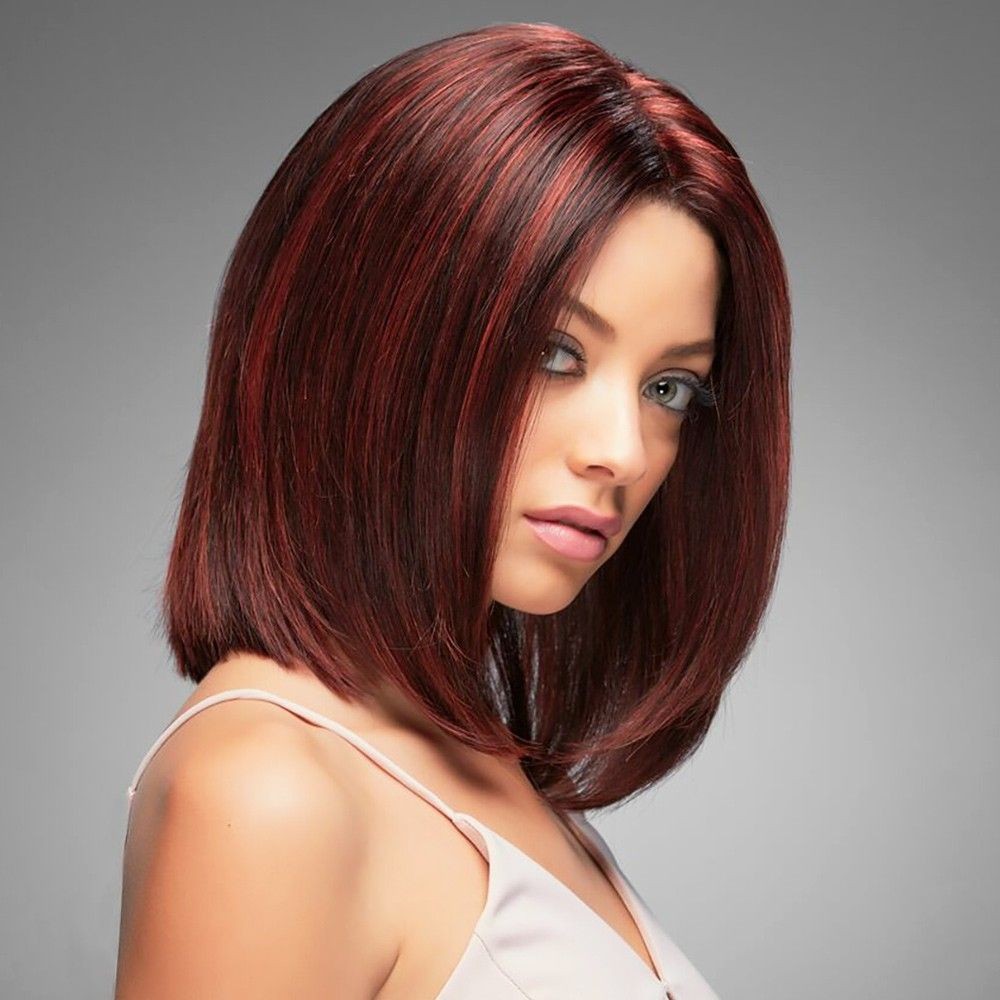 100% Human Hair Bob Wigs for Women, Chocolate Cherry & Toffee Truffle