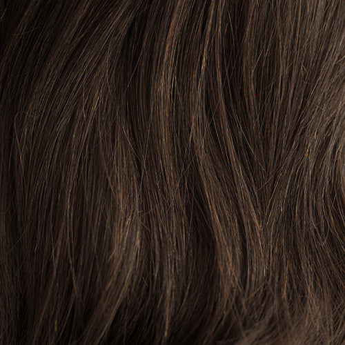 100% Human Hair Long Wigs with Bangs Real Human Hair, Dark Brown Mix Rooted & Dark Warm Brown