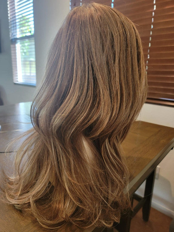 100% Human Hair Lace Wig Mid Shoulder Length Wigs, Bernstein Mix
