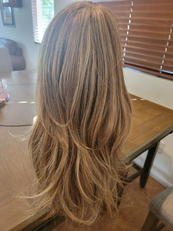100% Human Hair Lace Wig Mid Shoulder Length Wigs, Bernstein Mix