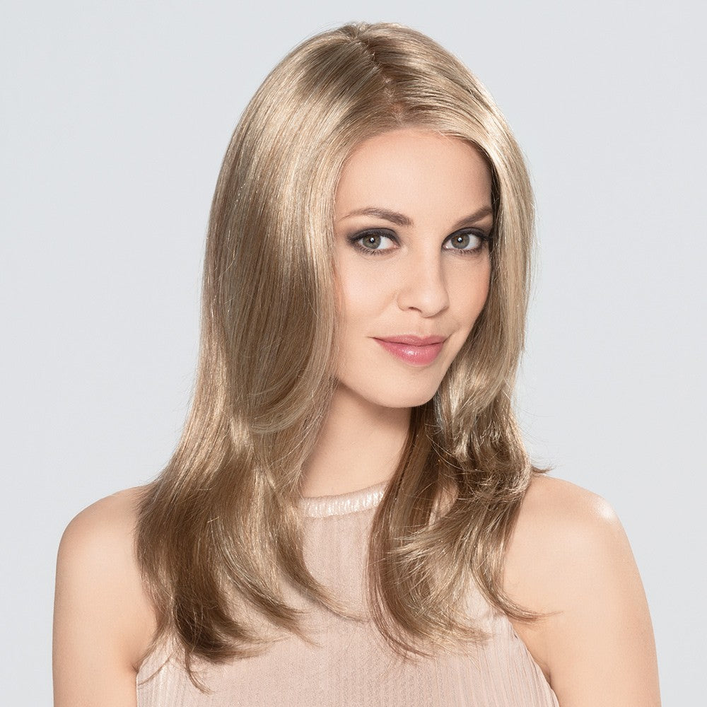 100% Human Hair Mono Lace Long Wigs for Women, Champagne Mix