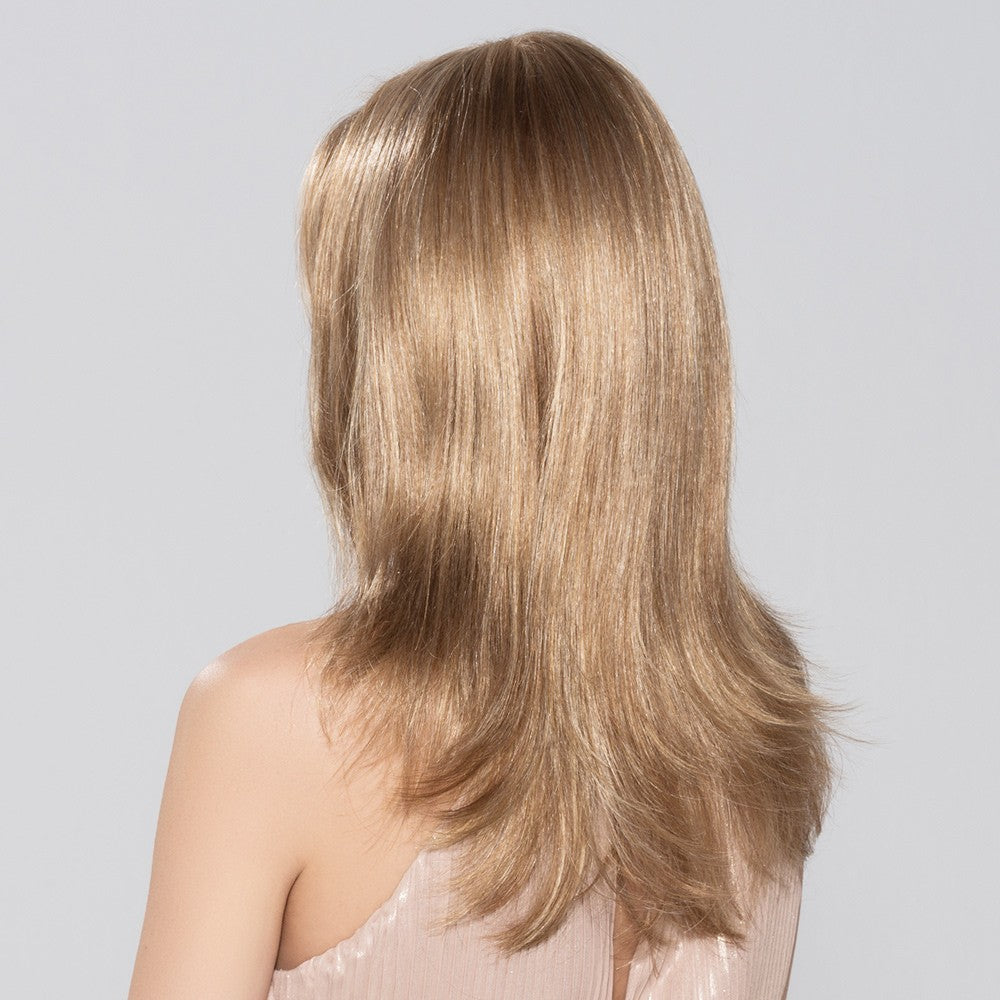 100% Human Hair Mono Lace Long Wigs for Women, Champagne Mix