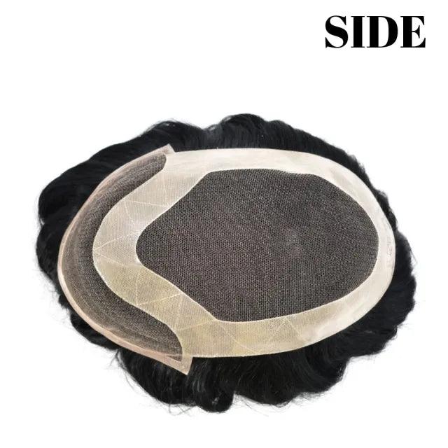 100% Human Hair Mens Toupee P1-4-8 French Lace Men's Hair Invisible Natural Hairline