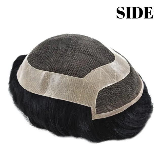 100% Human Hair Mens Toupee P1-4-8 French Lace Men's Hair Invisible Natural Hairline