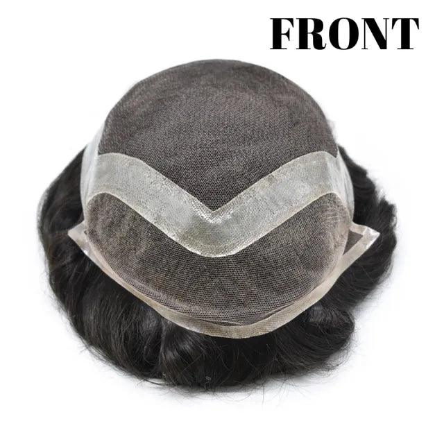 100% Human Hair Mens Toupee WFS Replacement Wigs for Men