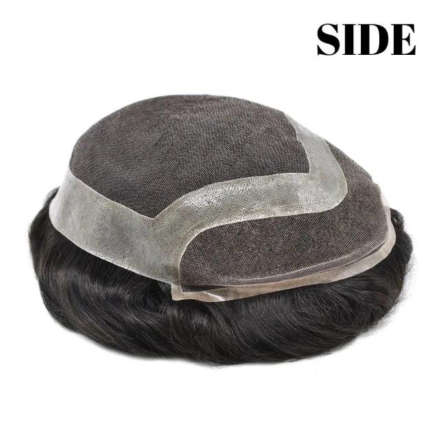 100% Human Hair Mens Toupee WFS Replacement Wigs for Men