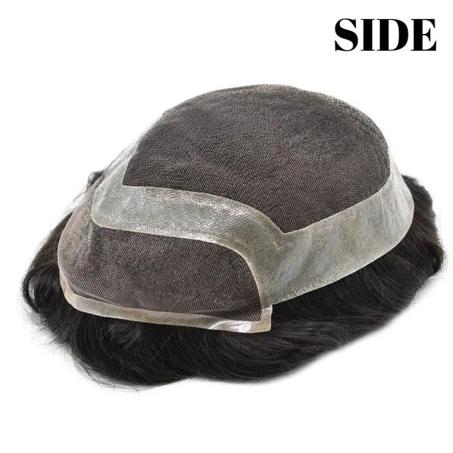 100% Human Hair Mens Toupee WFS Replacement Wigs for Men