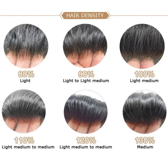 100% Human Hair Mens Toupee Thin Skin Men's Hair V-Looped Short Wigs For Men