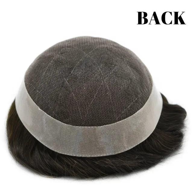 100% Human Hair Men's Toupee OCTAGON French Lace Frontal Wigs Human Hair Replacement Pieces For Men