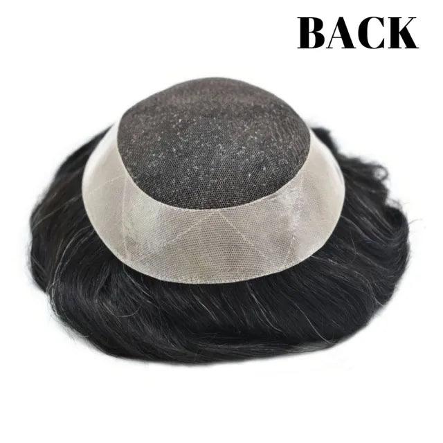 100% Human Hair French Lace Mens Toupee D7-5 Lace Easy Tape Real Human Hair Wigs for Men