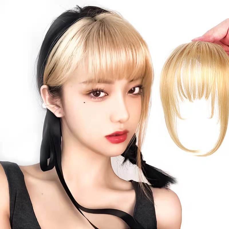 Straight Hair Bangs for Women, Blonde curtain bang