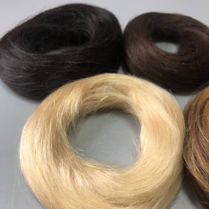 Human Hair Scrunchie With Rubber Band Hair Ring Wrap Extensions