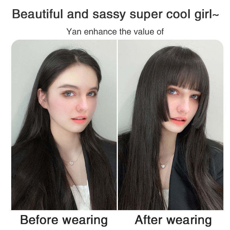 Trendco Natural Princess Cut Bangs For Women Hair Extension
