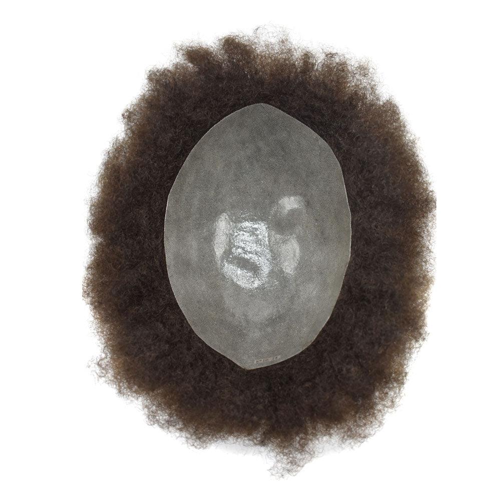 100% Human Hair Short Curly Real Afro Toupee Top Grade Human Hair Wig for Men