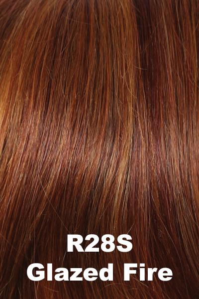 100% Human Hair Virgin Hair Mid Shoulder Length Wigs for Women, Glazed Fire