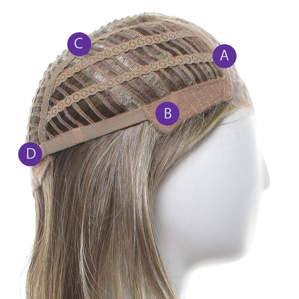 100% Human Hair Natural Mid Shoulder Length Wigs, Medium Blonde & Light Brown