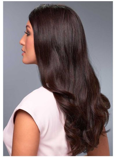 100% Human Hair Virgin Hair Long 20 Inch Wigs for Women UK, Darkest Brown