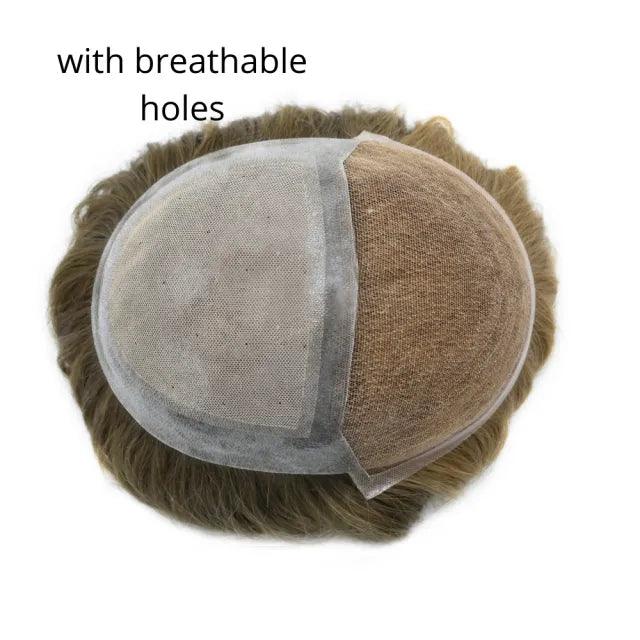 100% Human Hair Toupee for Men Light Blonde Color Men's Hairpieces