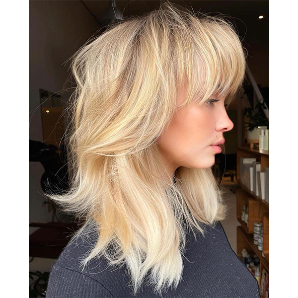 Straight Hair Bangs for Women, Blonde curtain bang