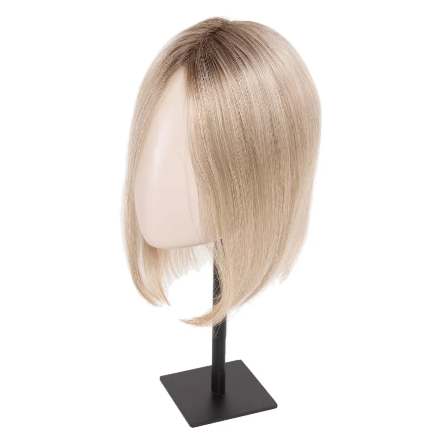 100% Human Hair Chin Length 8-10 Inch Wigs for Women UK, Champagne Rooted