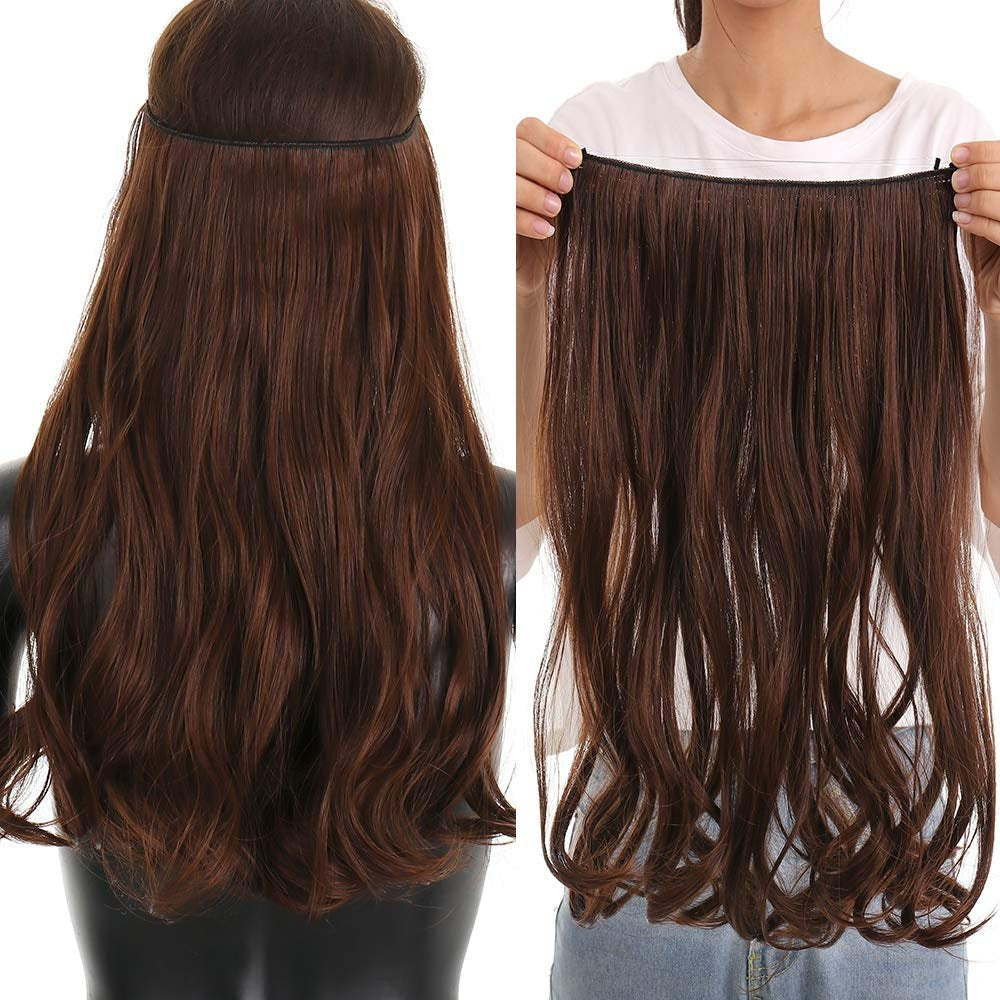 Premium Halo Extension 100% Human Hair Light Brown Classic Hair Extensions