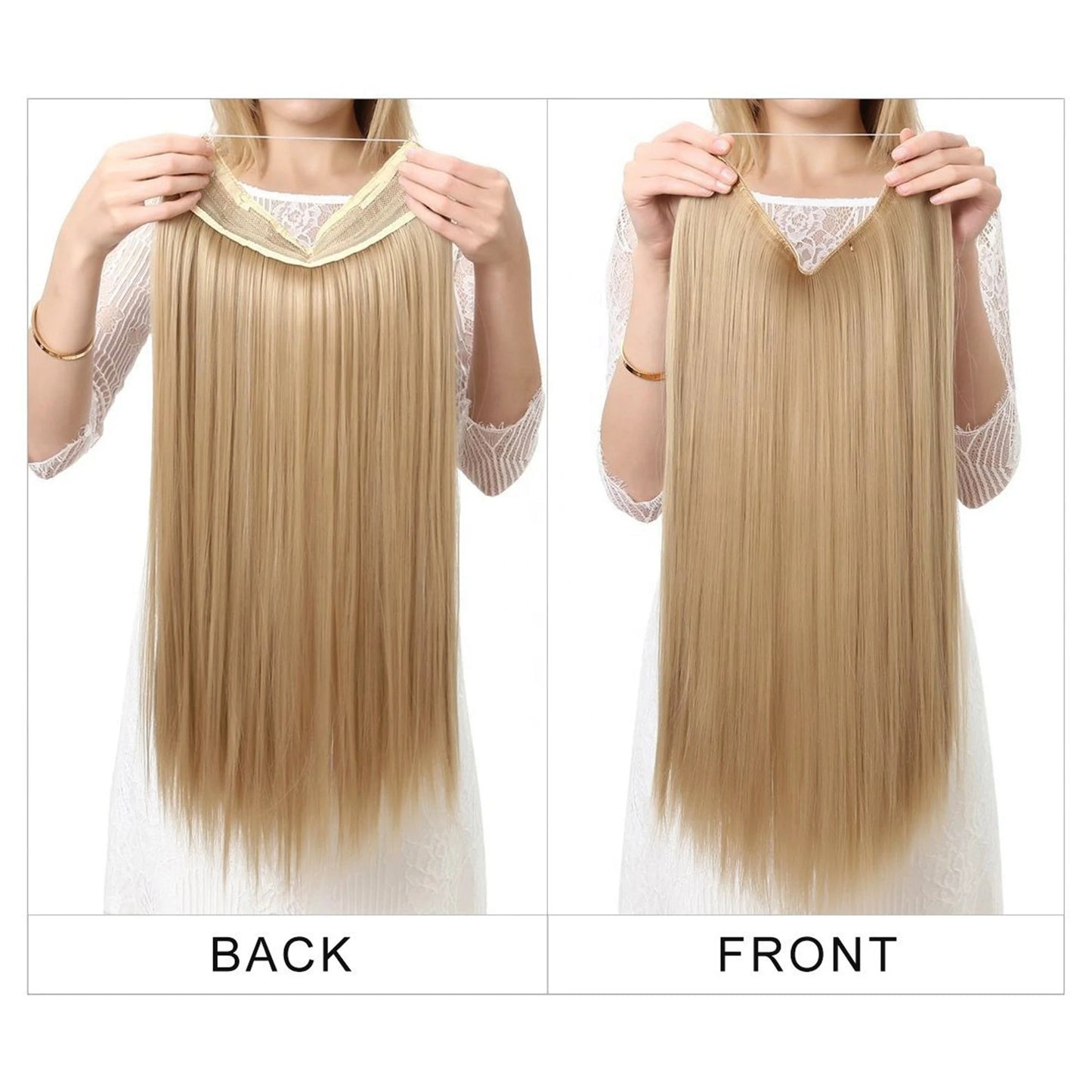 Premium Halo Extension 100% Human Hair Light Brown Classic Hair Extensions