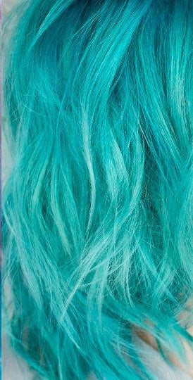 100% Human Hair Clip-in Hair Green Real Colourful Extension For Women