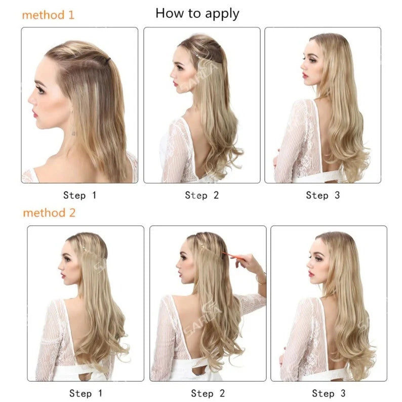 Premium Halo Extension 100% Human Hair Light Brown Classic Hair Extensions