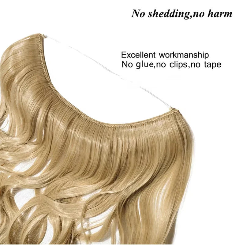 Premium Halo Extension 100% Human Hair Light Brown Classic Hair Extensions