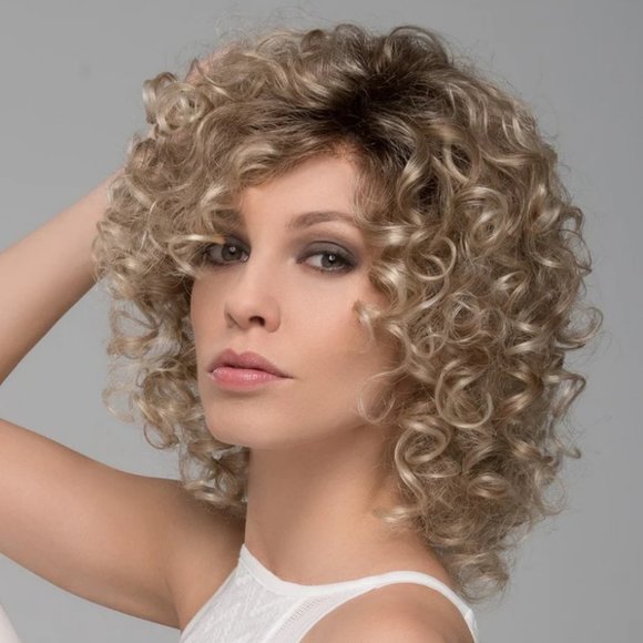 100% Human Hair Chin Length Wig Bob Natural Wigs, Caramel Rooted