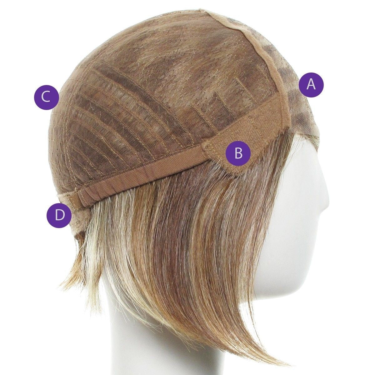 100% Human Hair Chin Length 8-10 Inch Wigs for Women UK, Champagne Rooted