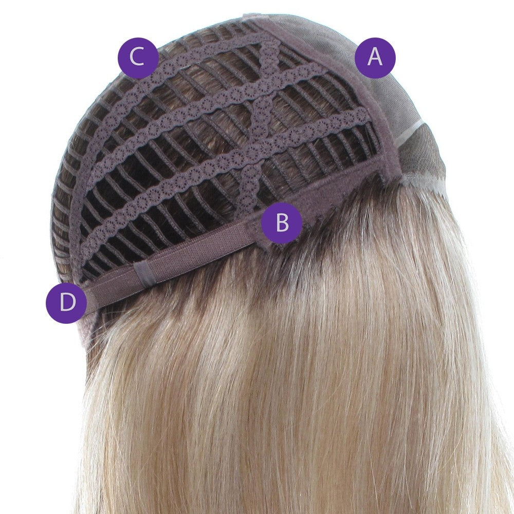 100% Human Hair Virgin Hair Mid Shoulder Length Wigs for Women, Whiskey Glaze