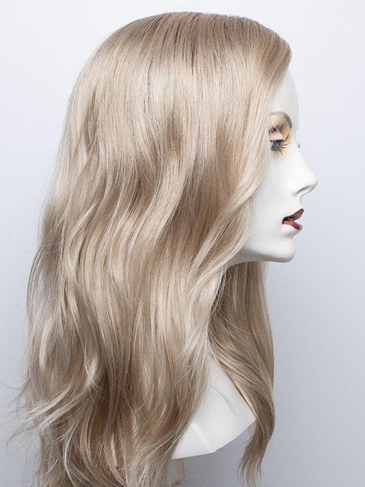 100% Human Hair Mono Womens Wigs, Champagne Rooted & Copper Brown Mix