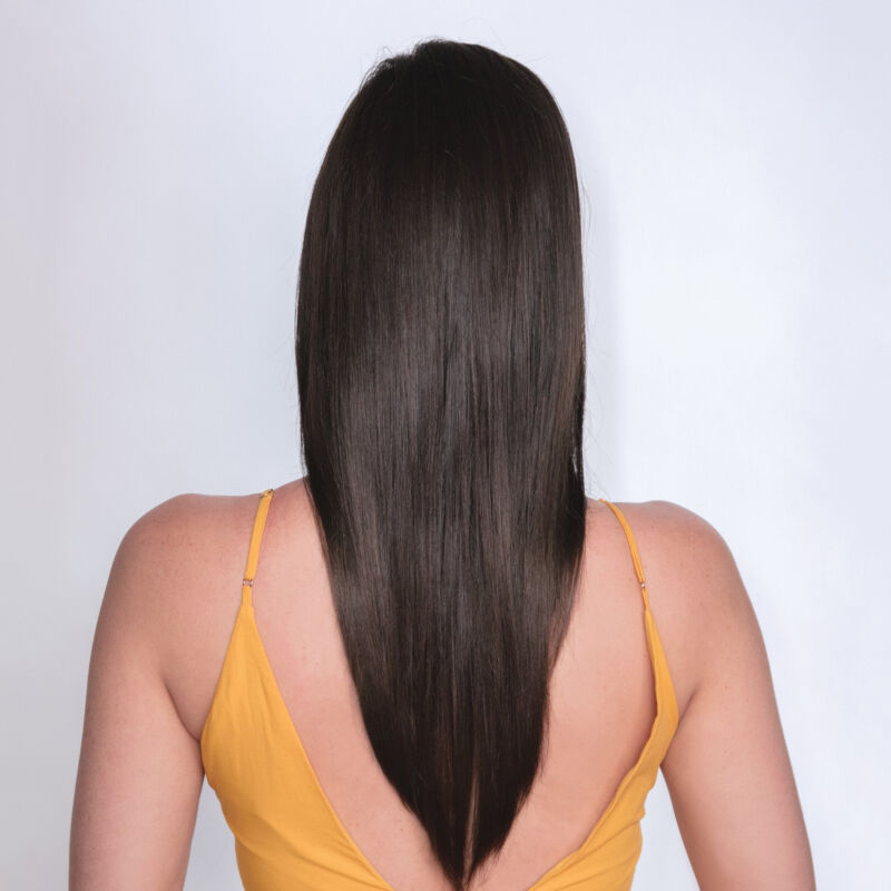 100% Human Hair Long Wigs for Women, Light Chocolate & Dark Chocolate
