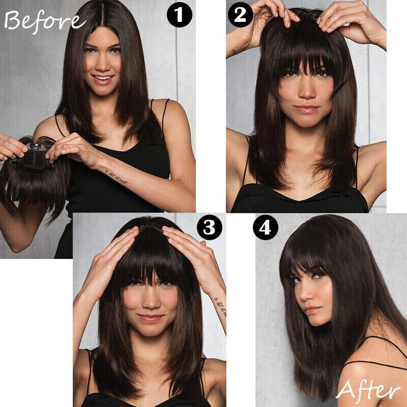 3 Clip Trendco Natural Hair Dense Heavy Bangs For Women Hair