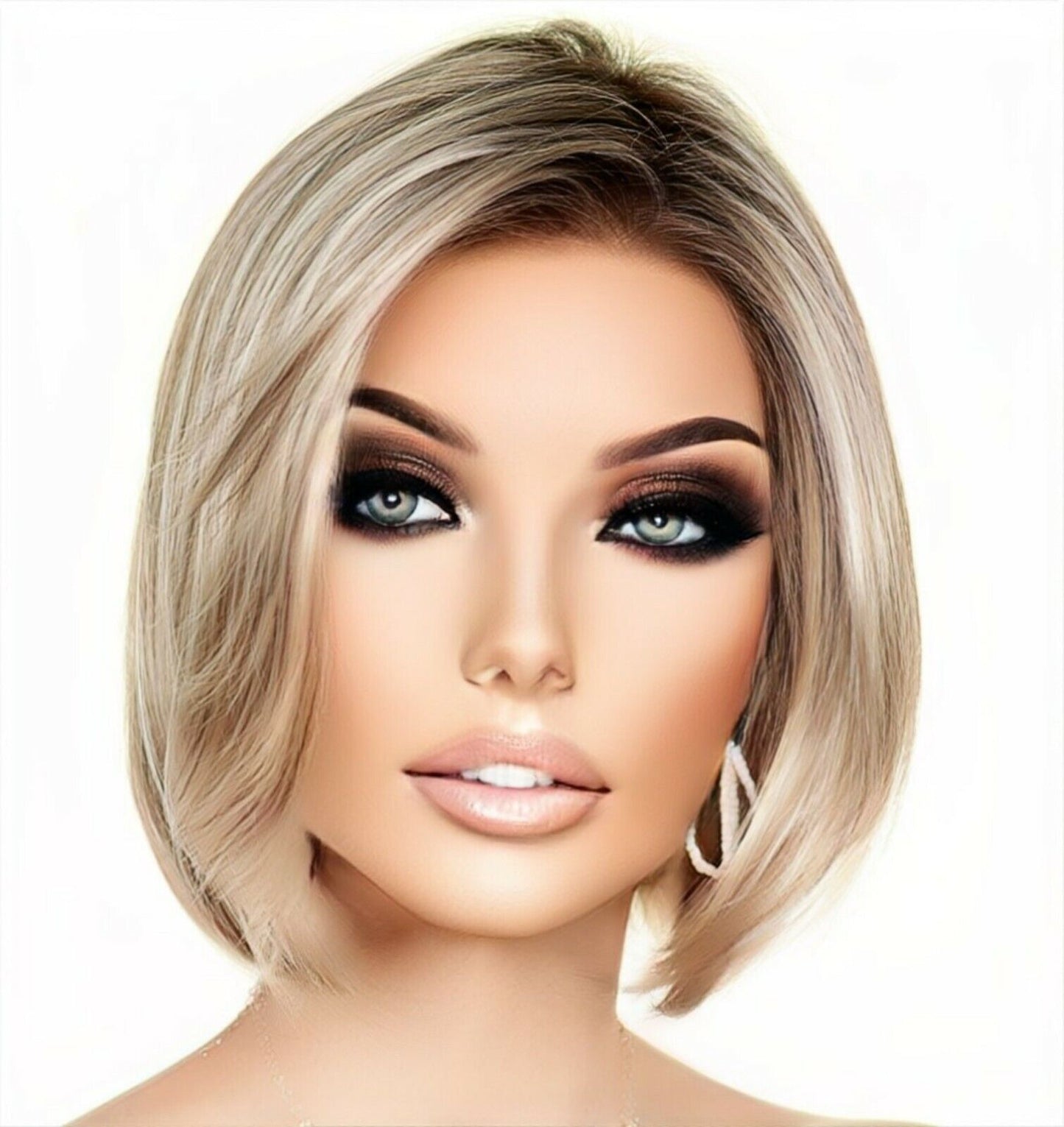 100% Human Hair Ladies Wig Chin Length Wigs, Palm Springs Blonde